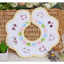 Smile Face Printing Cotton Baby Bib